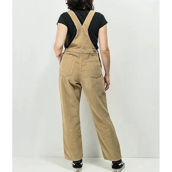 Empyre Suzie Khaki Corduroy Overalls Womens M Streetwear Utility - Picture 4 of 15
